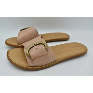 Born Womens Size 8 Miarra Buckle Blush Full Grain Leather Slip On Slide Sandals