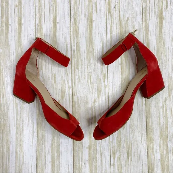 Botkier Red Suede Heeled Sandals