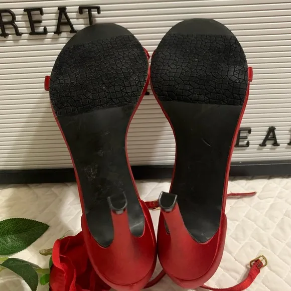 Brand New, 14th &amp; Union Anika Sandals Satin Red heels. Selling the Red P…