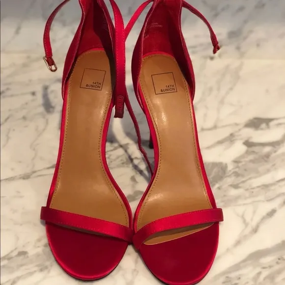 Brand New, 14th &amp; Union Anika Sandals Satin Red heels. Selling the Red P…