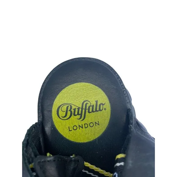 Buffalo Womens Black BO Platform Chunky Sole Heels Sandals Size 37 USA 6.5