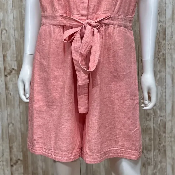 By Anthropologie Linen Blend Romper [13105]