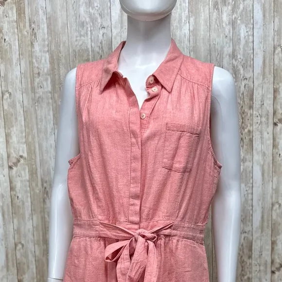 By Anthropologie Linen Blend Romper [13105]