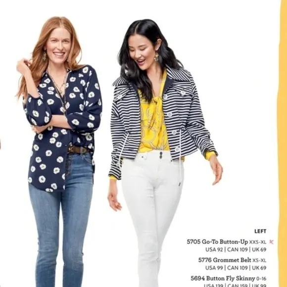 Cabi &quot;Harbor&quot; Cinched Waist Navy and White Striped Jacket