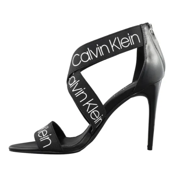 Calvin Klein CK Logo Salas Dress Sandal Heel Strap