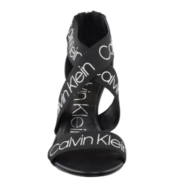 Calvin Klein CK Logo Salas Dress Sandal Heel Strap
