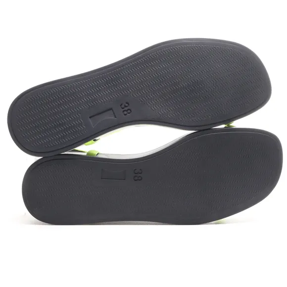 Camper Women Leather ATONIKA T-Strap Sandals EU 38 US 7.5 Neon Yellow/Black