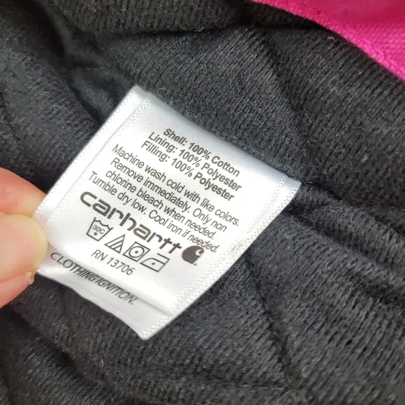 Carhartt Little Girls Hooded Warm Jacket Sz XS/6