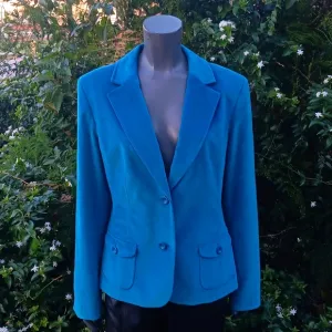 CASUAL CORNER STRETCH (KOREA) LADIES VINTAGE SOFT VELOUR (2) BUTTON LUX BLAZER