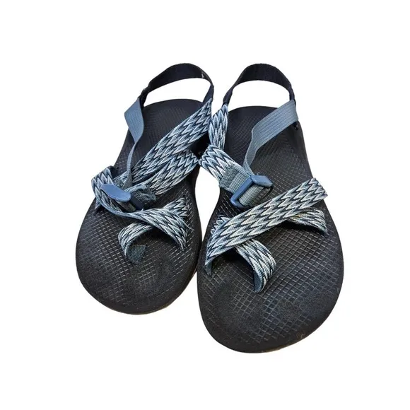 Chaco 10 Unaweep Z2 Vibram Hiking Comfort Sandals Blue Chevron Gorpcore Sport