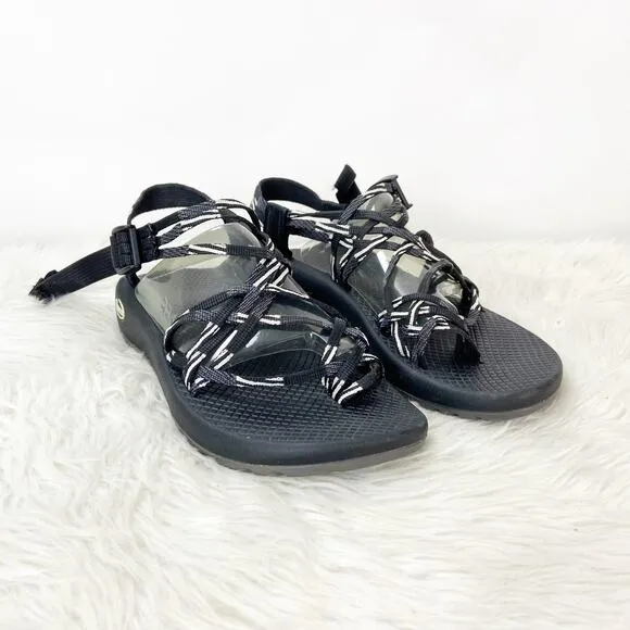 Chaco 9 Womens Clasic Scatter Black White Zx3 Strap Walking Hiking Sandals