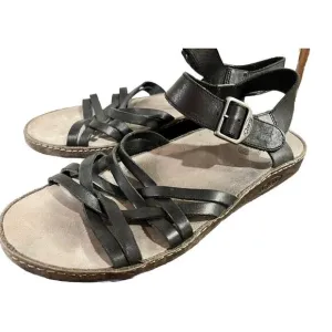 Chaco Fallon Black Leather Summer Sandals Womens Size 8 Outdoor Hiking GUC