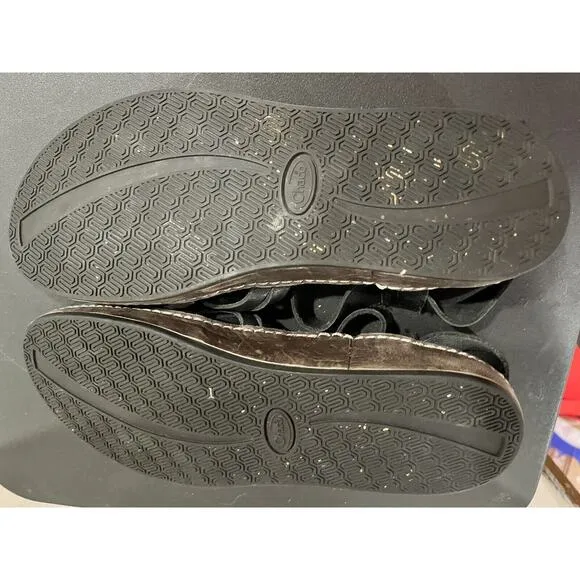 Chaco Fallon Black Leather Summer Sandals Womens Size 8 Outdoor Hiking GUC