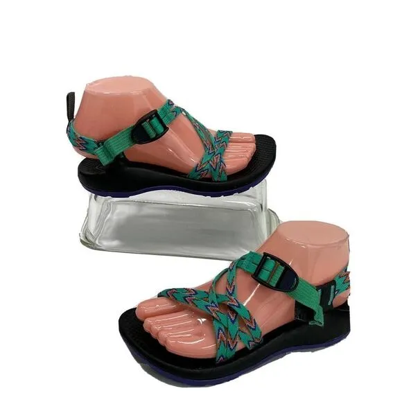 Chaco Girls ZX/1 Classic Size 4 US Teal Non Marking Sole Water Hiking Walking