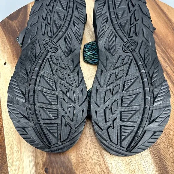 Chaco JCH108685 Men's 13 Strappy Green Black Blue Adjustable Hiking Sandals New!