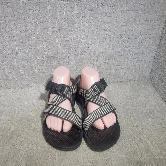 Chaco Mega Z Cloud Women's Size US 8 Black White Hiking Adjustable Strap Sandals