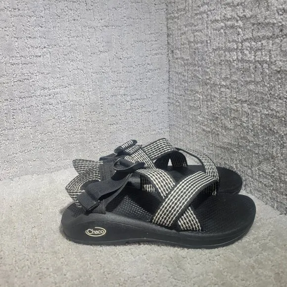 Chaco Mega Z Cloud Women's Size US 8 Black White Hiking Adjustable Strap Sandals