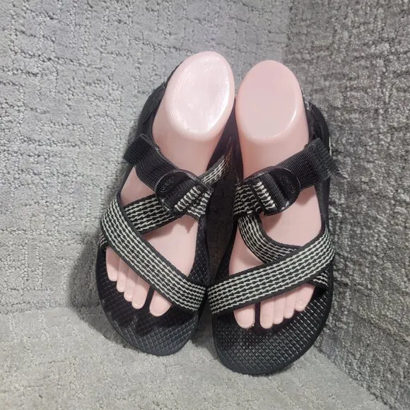 Chaco Mega Z Cloud Women's Size US 8 Black White Hiking Adjustable Strap Sandals