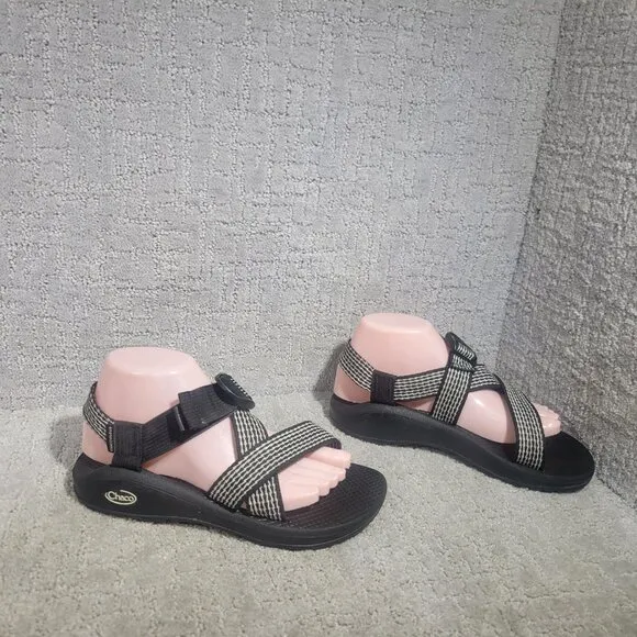 Chaco Mega Z Cloud Women's Size US 8 Black White Hiking Adjustable Strap Sandals