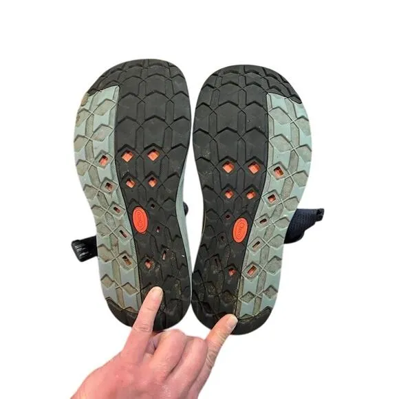 Chaco Men's Sandals Odyssey Closed toe Water Hiking Blue Orange sz 9 J106467