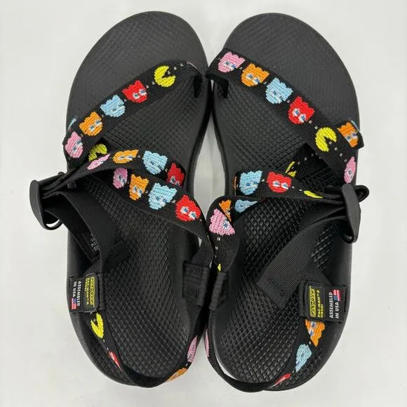 Chaco Men's Size 12 Classic Pac-Man Sandals Scaredy Ghost Black