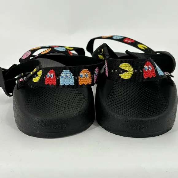 Chaco Men's Size 12 Classic Pac-Man Sandals Scaredy Ghost Black