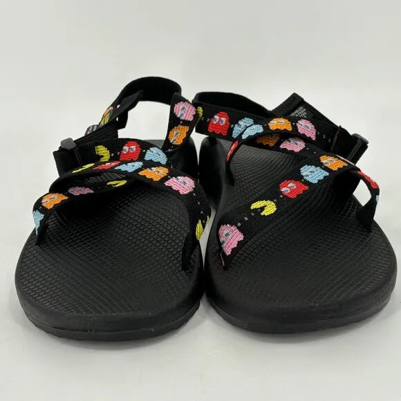 Chaco Men's Size 12 Classic Pac-Man Sandals Scaredy Ghost Black