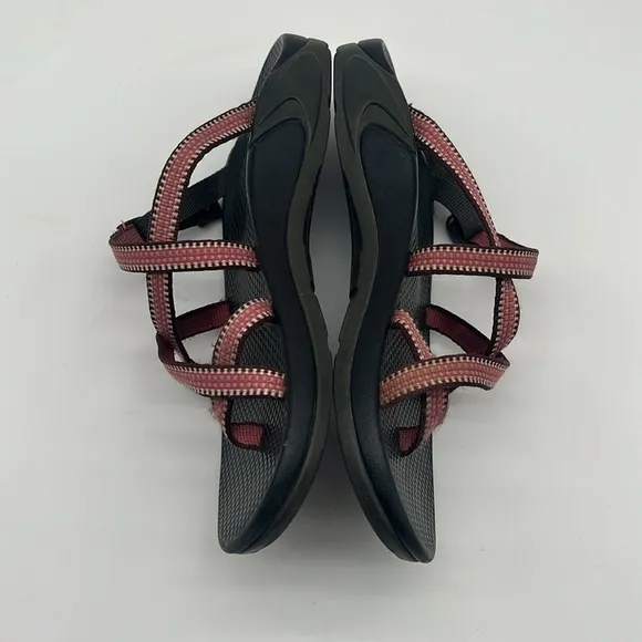 Chaco Pink White Striped Zong Z-2 Sandals Women Size 8 BLEMISH