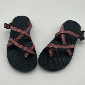 Chaco Pink White Striped Zong Z-2 Sandals Women Size 8 BLEMISH