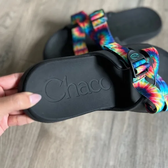 CHACO Rainbow Tie Dye Slide Sandals Size 11