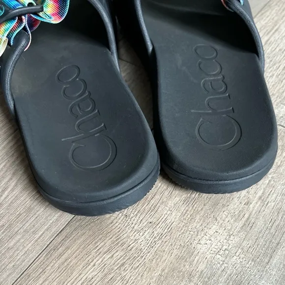 CHACO Rainbow Tie Dye Slide Sandals Size 11
