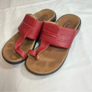Chaco Red Leather toe loop Sandals size 7