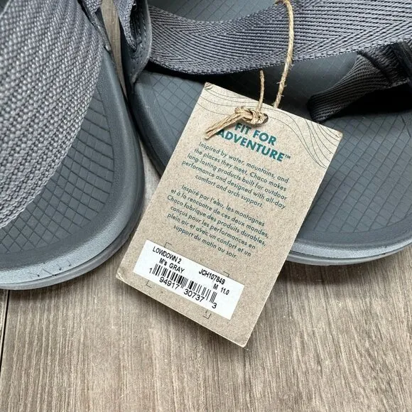 Chaco Sandals Mens Size 11 Lowdown 2 Strappy Outdoor Hiking Gray JCH107849