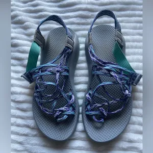 Chaco Women's Cloud Z X3 Patch Blue Sandals Size 8 Beach Hiking Gorpcore walking