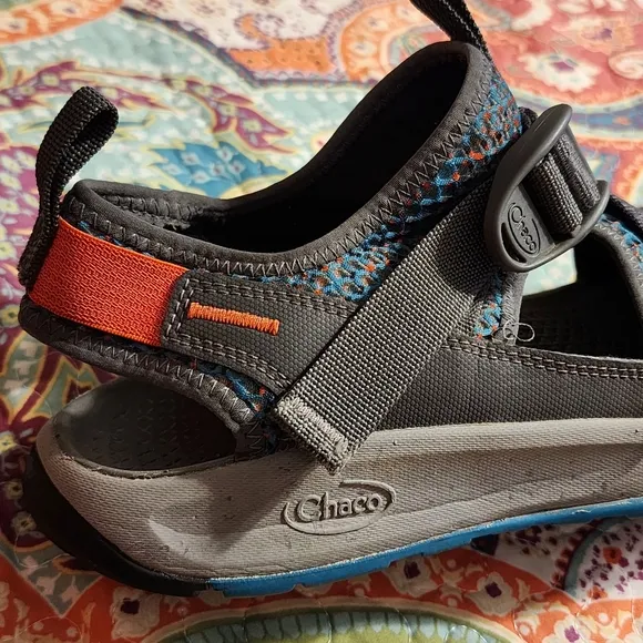 Chaco Womens Odyssey Hiking Sandal Shoes Close Toe Grey Teal Comfort