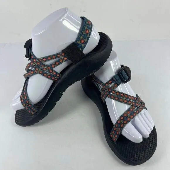 Chaco Women's ZX/2 Yampa Fresh Strappy Sandals US 7 Blue Red Hiking Shoes
