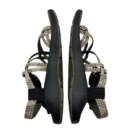 CHACO Z Cloud X2 Toe Loop Hiking Sandals Cream/Gray Women's Size 9