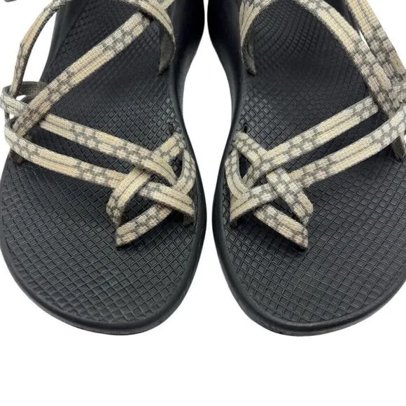 CHACO Z Cloud X2 Toe Loop Hiking Sandals Cream/Gray Women's Size 9
