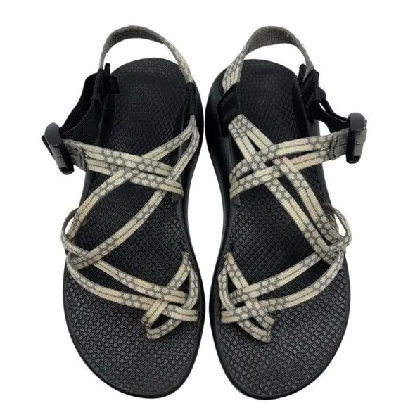 CHACO Z Cloud X2 Toe Loop Hiking Sandals Cream/Gray Women's Size 9