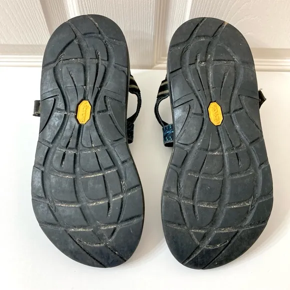 Chaco Z/1 Classic Rapid Pro Black Blue Vibram Sole Adjustable Strap Sandals 9