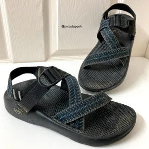 Chaco Z/1 Classic Rapid Pro Black Blue Vibram Sole Adjustable Strap Sandals 9