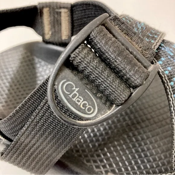 Chaco Z/1 Classic Rapid Pro Black Blue Vibram Sole Adjustable Strap Sandals 9