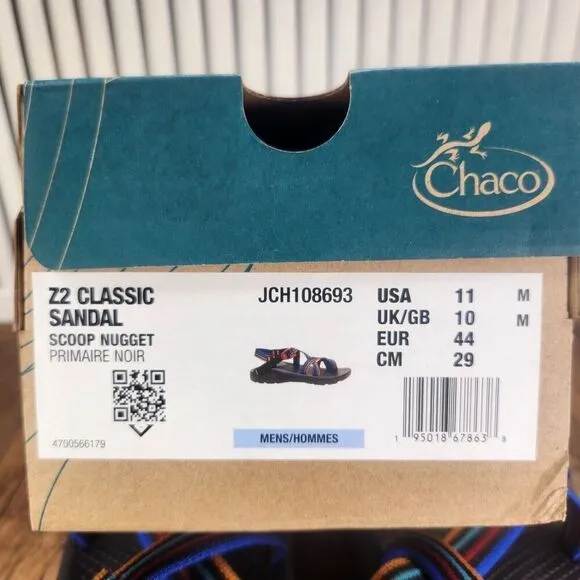 Chaco Z/2 Classic Scoop Nugget Mens Sz 11 Colorful Hiking Strappy Sandals Shoes