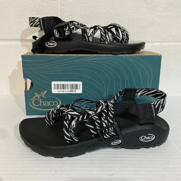 Chaco ZCloud X2 Dual Adjustable Straps Women's Hiking Sandal 8 Black/White