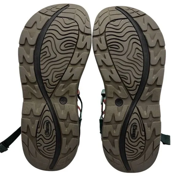 Chaco Z/Cloud X2 Eco Tread Hiking Sandals Southwest Peach/Green Women's Size 7