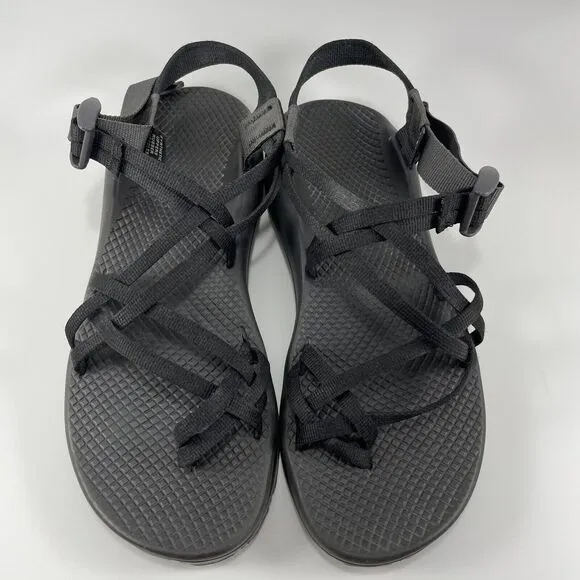 Chaco Zx2 Z x/2 Strappy Sandals Womens Size 10 Black Hiking Active Toe Loop