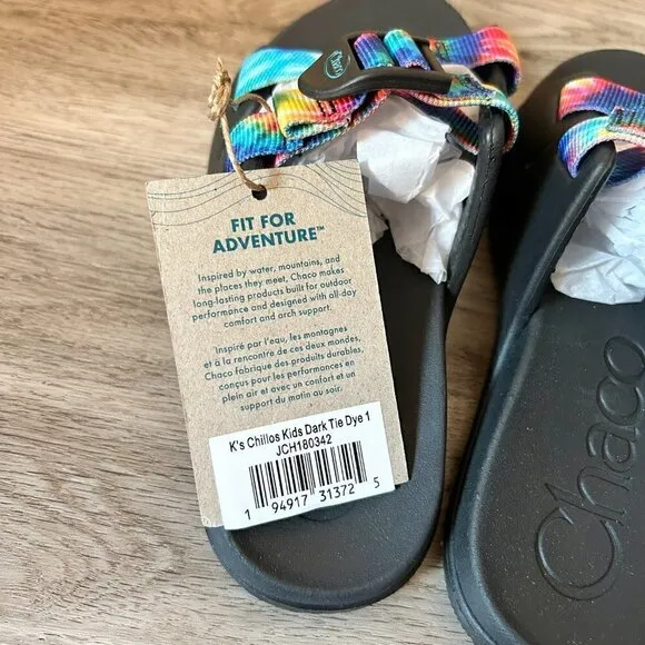 Chacos Chillos Kids - Dark Tie Dye Sandals Size 1 NWT