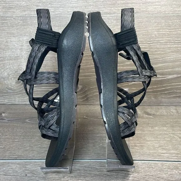 Chaco Z Cloud X2 Black Gray Women’s Sz 7 Slingback Strap Toe Loop Hiking Sandals