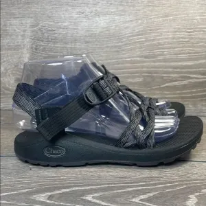 Chaco Z Cloud X2 Black Gray Women’s Sz 7 Slingback Strap Toe Loop Hiking Sandals