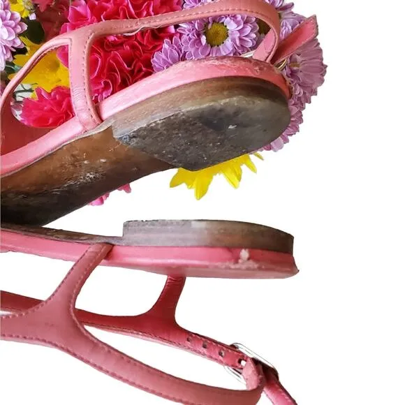 Chanel Pink Quilted Leather Thong Sandals (35)